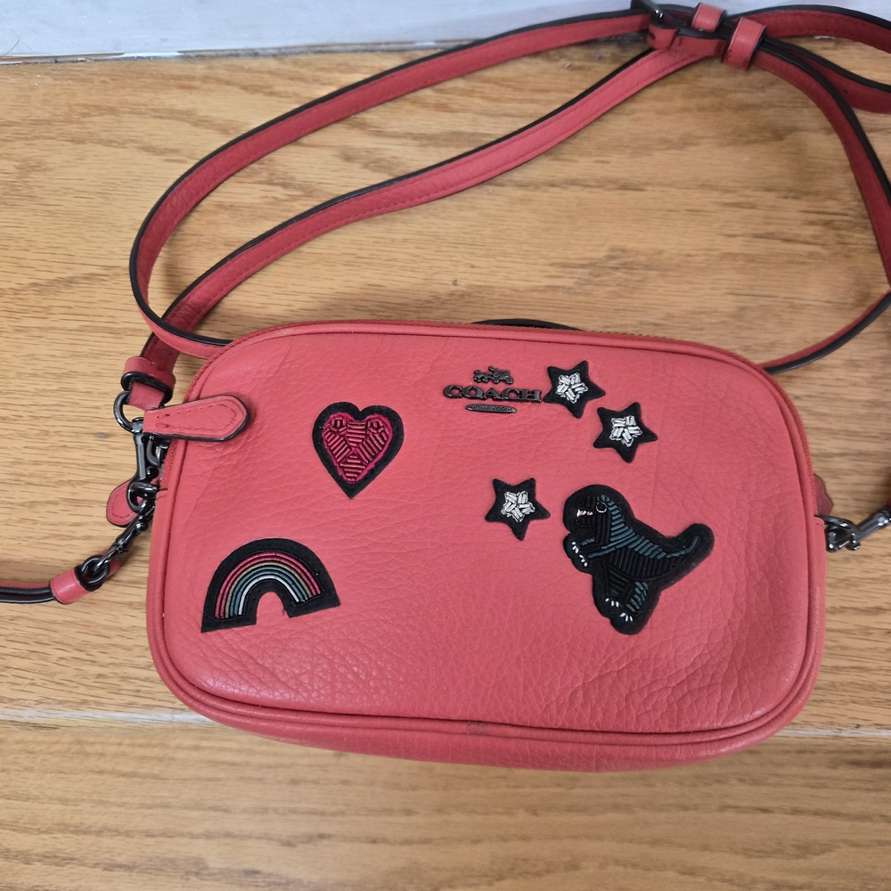 Coach Coral  Crossbody Camera  Bag with Patches
